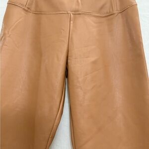 Bagatelle vegan Leather Leggings Camel Cognac High Rise Stretch Pull On NWOT